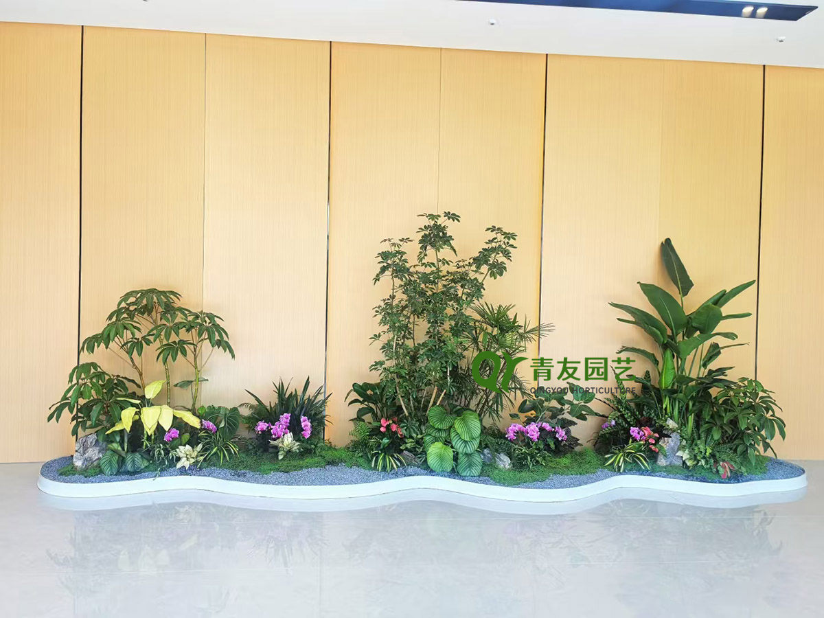 办公走廊连续绿植景观案例项目现场图片
